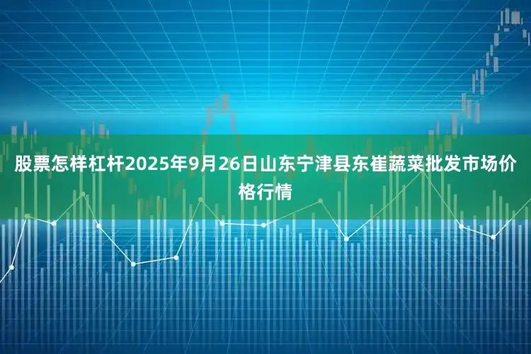 股票怎样杠杆2025年9月26日山东宁津县东崔蔬菜批发市场价格行情